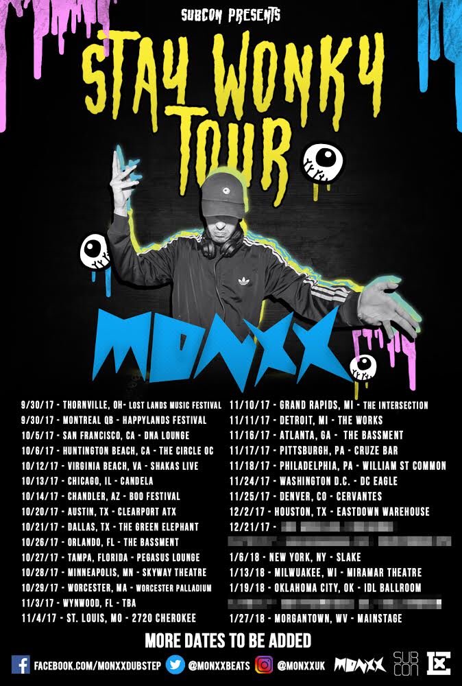 monxxbeats's tweet photo. Official USA Stay Wonky tour dates!!! Also a few more dates to be released 👻👻👻 RT for wonk awareness 🇺🇸🇺🇸🇺🇸 @officialsubcon https://t.co/BwL0brLAIR