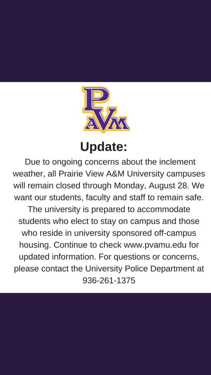 The official Statement from <a href="/pvamu/">Prairie View A&M</a>
