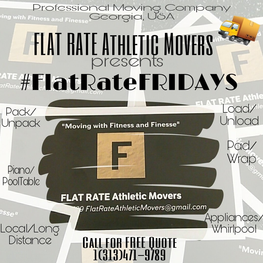 FRAMovers's tweet photo. #TGIF
#FRIDAY means #FlatRateFridays
Book job today for discount with deposit!
#FlatRateAthleticMovers #FRAMovers
#georgia #moving #company https://t.co/94iKobfy9x
