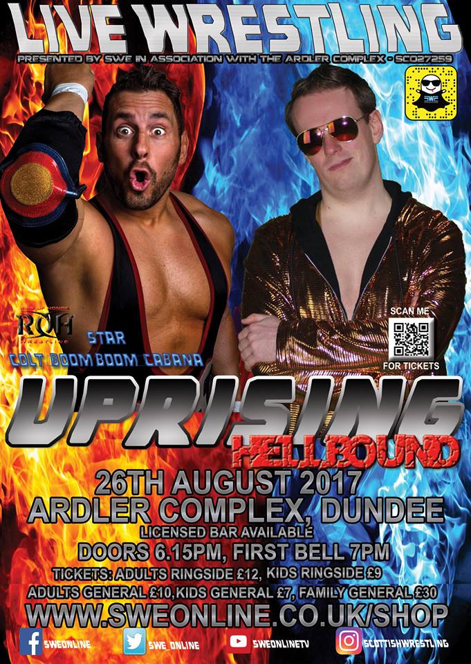 NEIL_MALONE's tweet photo. happening tonight with #ColtCabana #SWE #wrestling #gfw #Smackdown #raw #Dundee #Scotland #roh last show before #HellForLycra https://t.co/Qlla29mvPI