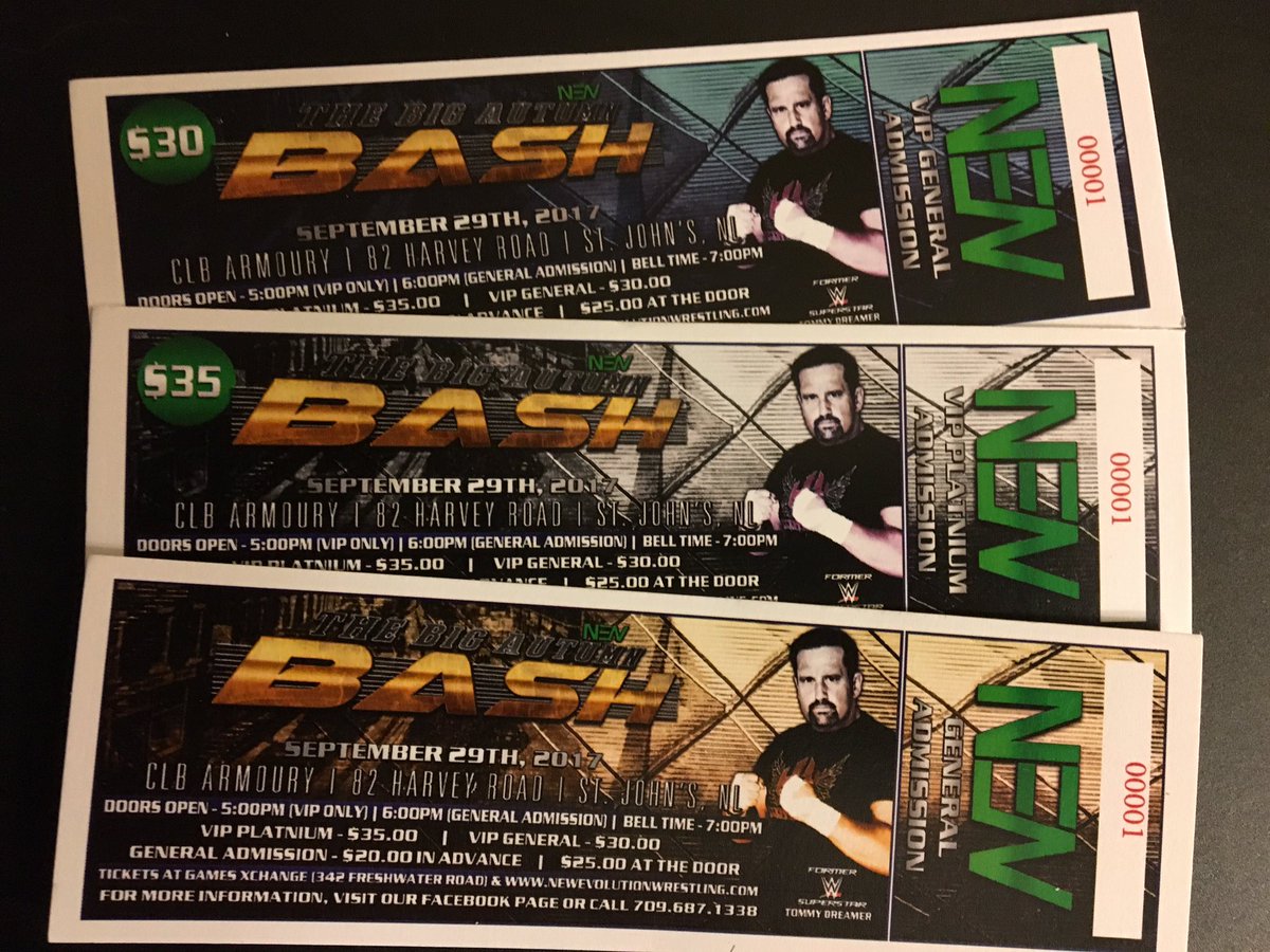 NewWrestlingNL's tweet photo. Early bird tickets available at #NEWEvolved TV Tapings Aug 28th & 29th at merch stands #TheBigAutumnBash ft. @THETOMMYDREAMER #NEW https://t.co/bw1FQemnVZ