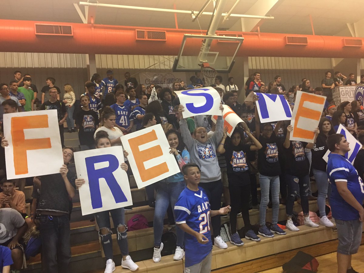 Ktech_AP's tweet photo. First pep rally of the year. Freshman tie for 1st in game AND WIN SPIRIT STICK!! Go Class of 2021!! #RamPride #BeMoreRam @Ridgewood_Rams https://t.co/pMZGDOx8qn