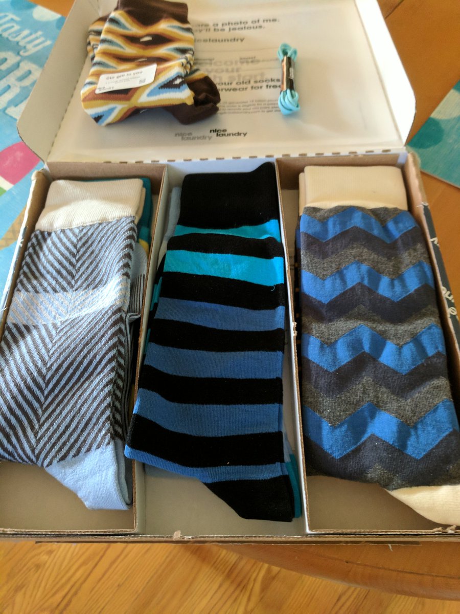 danielhayward's tweet photo. Very pleased with new socks from @NiceLaundry - always great presentation! #nicelaundry https://t.co/HUHCZK2mu2