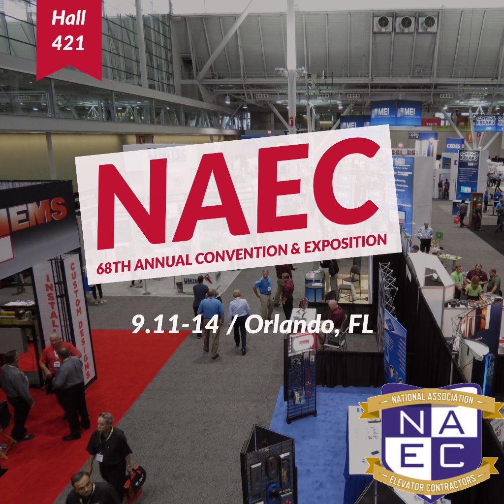 ElevatorWorld's tweet photo. Be sure to visit us at this year's NAEC expo in #Orlando! https://t.co/cZLLCbFuOM