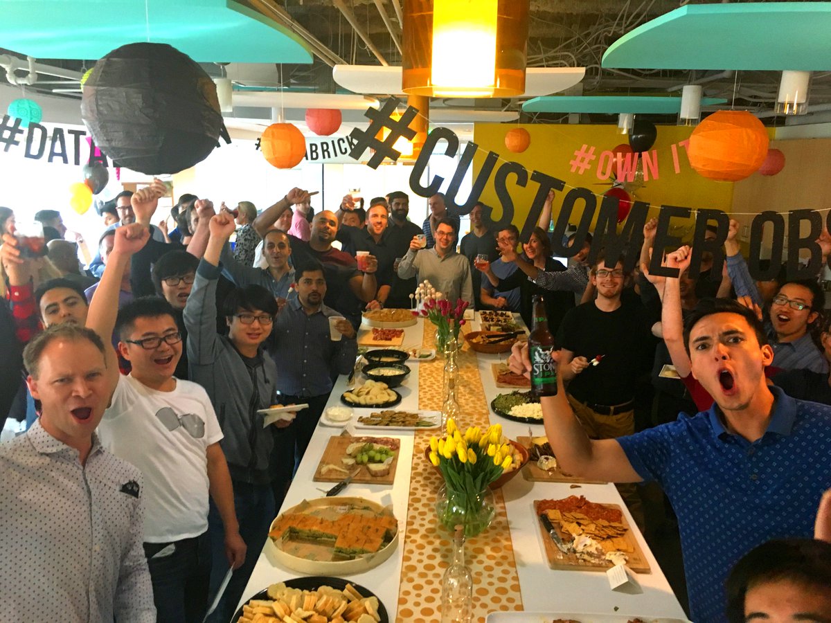 databricks's tweet photo. Last Friday's super-secret celebration before we announced the BIG NEWS! #SeriesD #YayDB #therewerecakepops https://t.co/nCG6lS0SDh