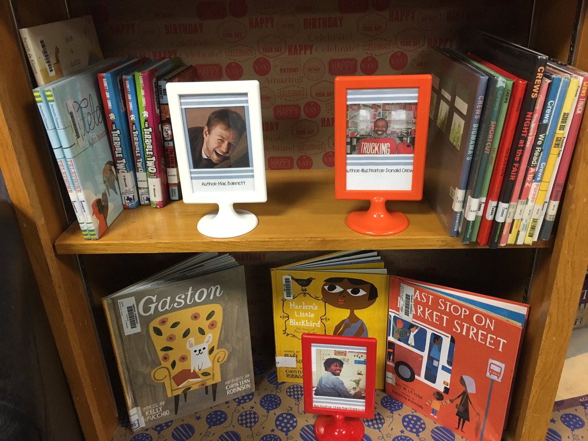 romenendez14's tweet photo. Exposing students to a variety of authors  via monthly Birthday display. Greeting cards to mail are part of the fun! #cannadayes https://t.co/hcw3gMsKk9