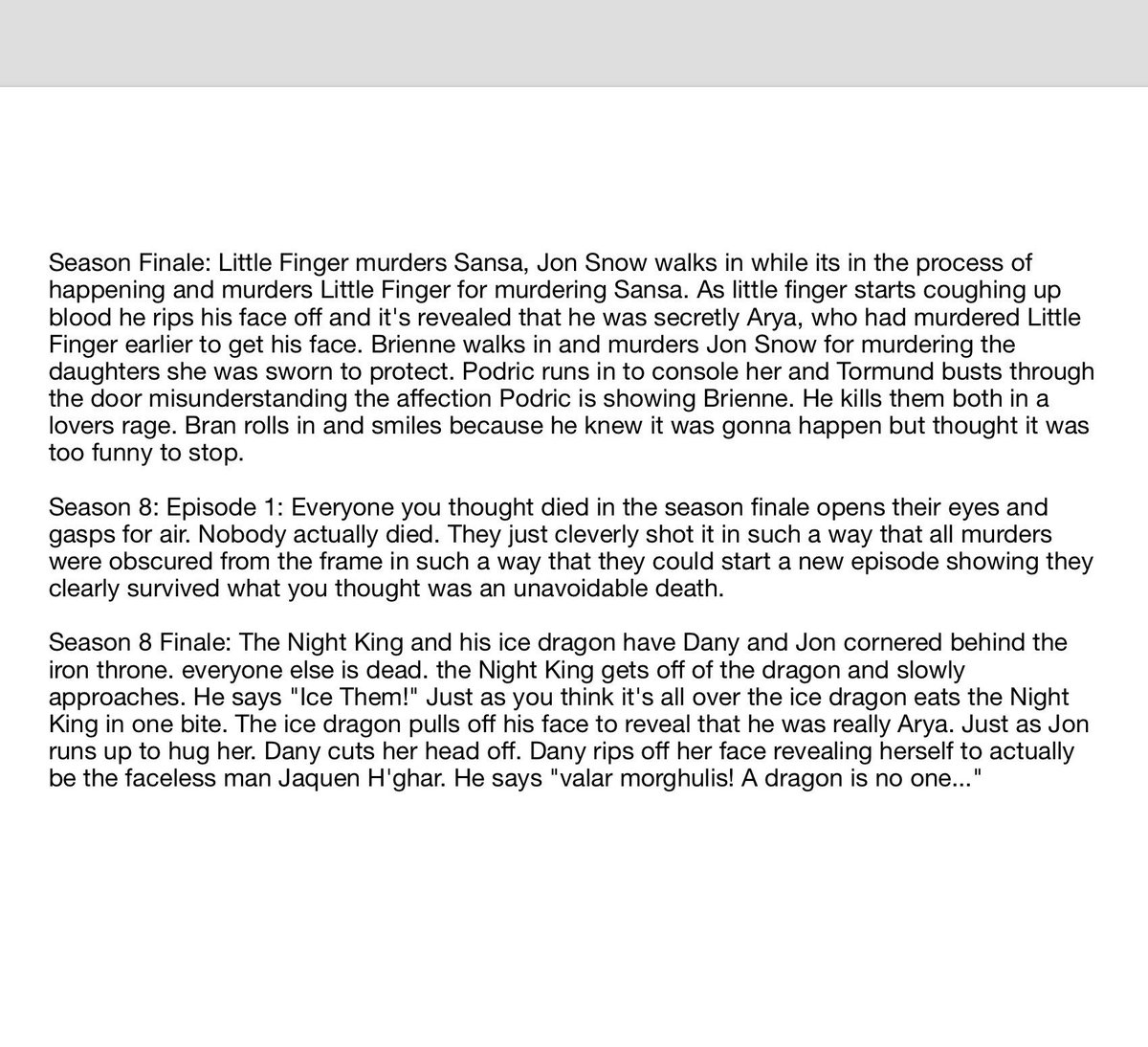 Kynan Pearson On Twitter My Game Of Thrones Season 7 Finale And Beyond Predictions From A Thread At Work Maybe Better For Reddit Gameofthronesfinale Fanfiction Https T Co Pmkgjpmzbv