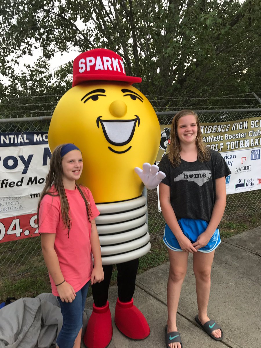 MisterSparkyNC's tweet photo. Mister Sparky having fun tonight at the Providence HS Football game! #providencehs #hough @wfnz https://t.co/3tT3L9zPjJ