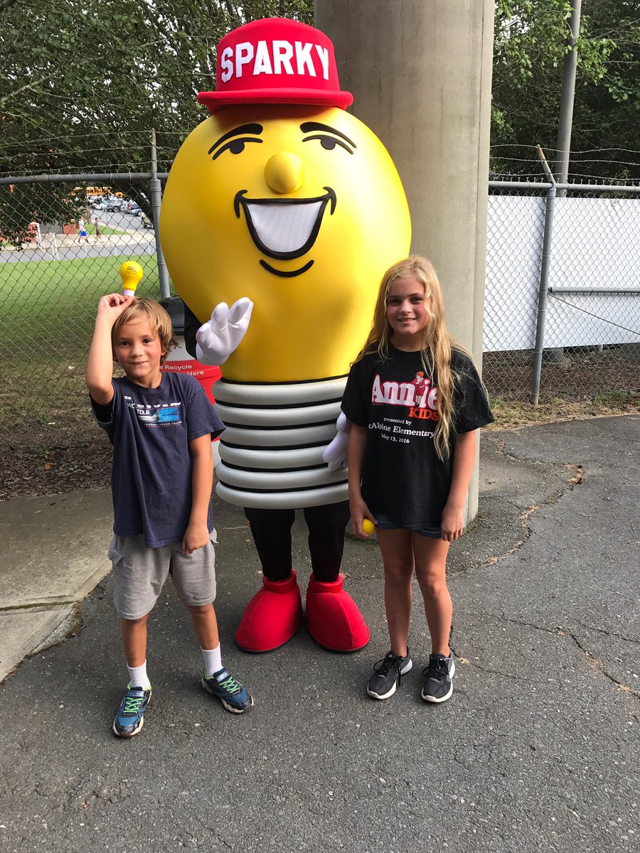 MisterSparkyNC's tweet photo. Mister Sparky having fun tonight at the Providence HS Football game! #providencehs #hough @wfnz https://t.co/3tT3L9zPjJ