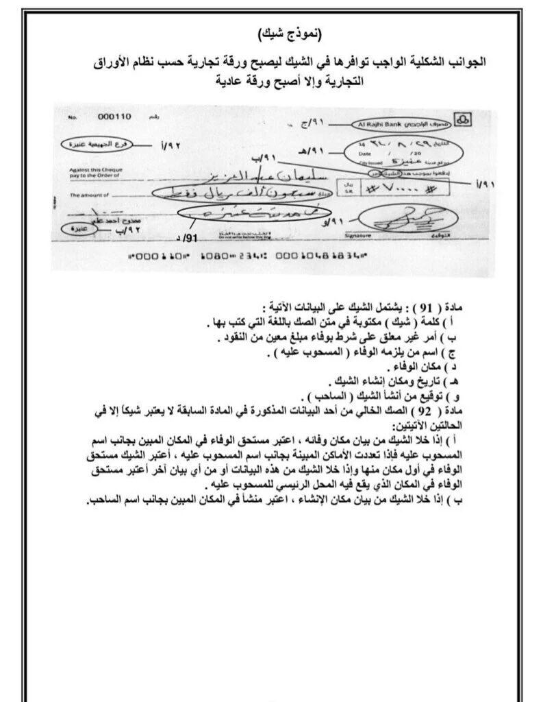 نموذج كمبيالة حسب القانون السعودي كمبيالة قابلة للدفع status