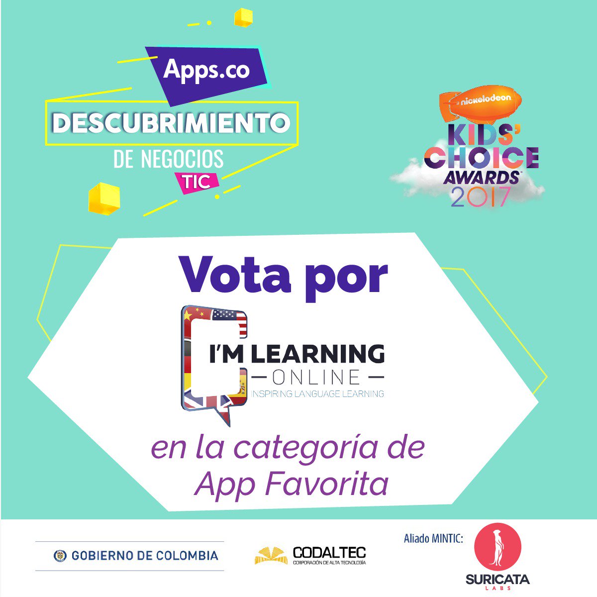 SuricataLab's tweet photo. Vota por @ilo_languages  en los #KCAColombia de @MundonickLA 👉🏻  https://t.co/ha3kl7jdWS  como App Favorita. Emprendimiento #AppsCo https://t.co/rsaewVUHsj