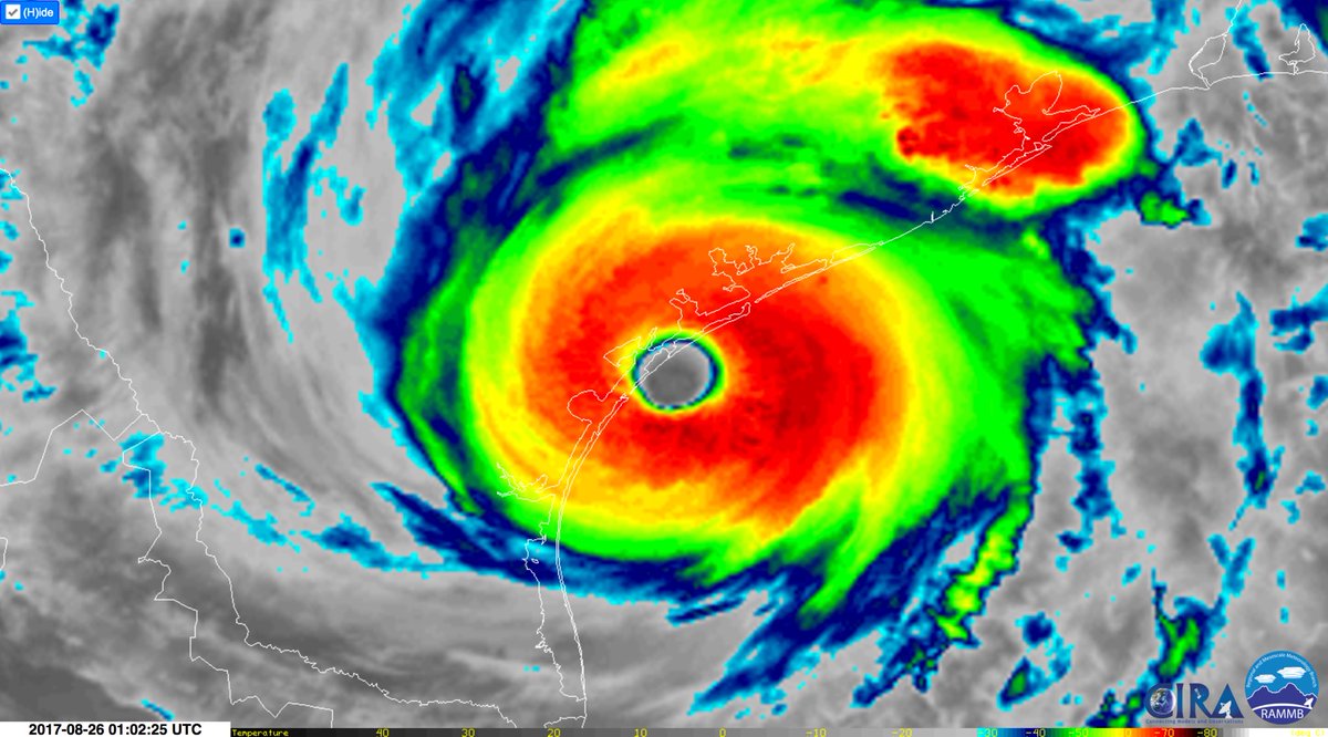 TropicsWatcher's tweet photo. #Harvey : No words...landfall will occur within minutes... #hurricaneharvey #goes16 #txwx #nhc https://t.co/CgG22hDJX7