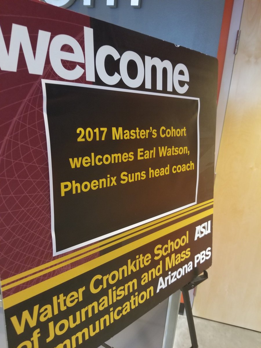 Earl_Watson's tweet photo. Thank you to @Cronkite_ASU for having me today! #thanksfortheenergy #humbled https://t.co/z23UcvIcKF