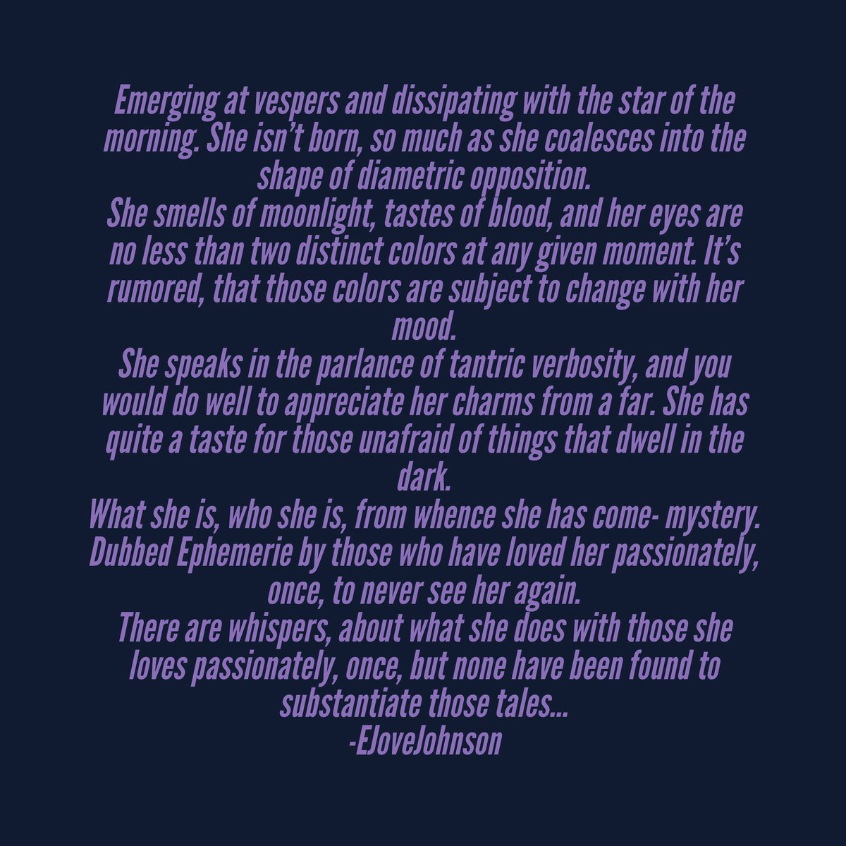 EphemerieRebele's tweet photo. "Ephemerie" #ejovejohnson #ephemerie #poetess #vampire #witch #autobiography #loverofoddanglesanddarkplaces https://t.co/yLQhebLLcW