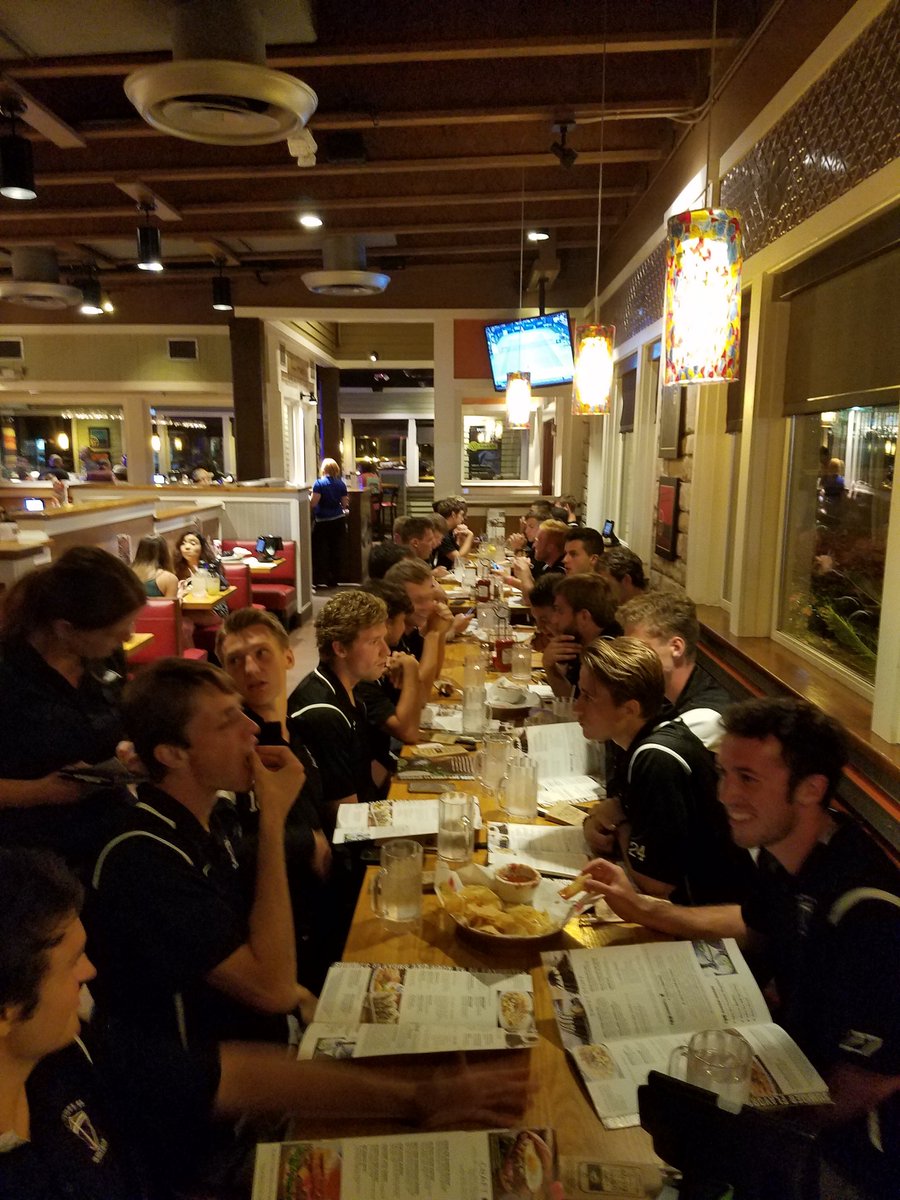 After a long day of training, some team building over dinner #GoMajors