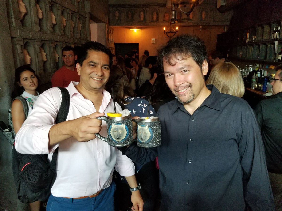 MarcusAlzona's tweet photo. #GameOfThrones Pub WashingtonDC with @CeciliaDickson Mike Omer & a dragon #GoT #IronThrone #TheNorthRemembers #HouseOfBlackAndWhite #GOTPUB https://t.co/U7GlgRTlqO