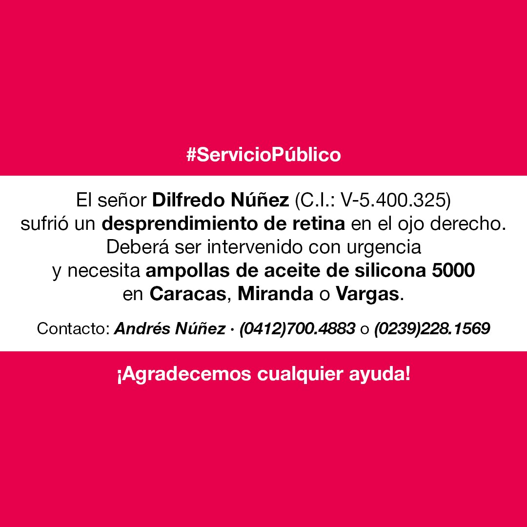 dalnemu's tweet photo. Buenas noches, @Neoadolfo. Disculpa la molestia. ¿Podrías ayudarme a difundir esto? Es para el papá de un amigo. https://t.co/sVVoF5tioy