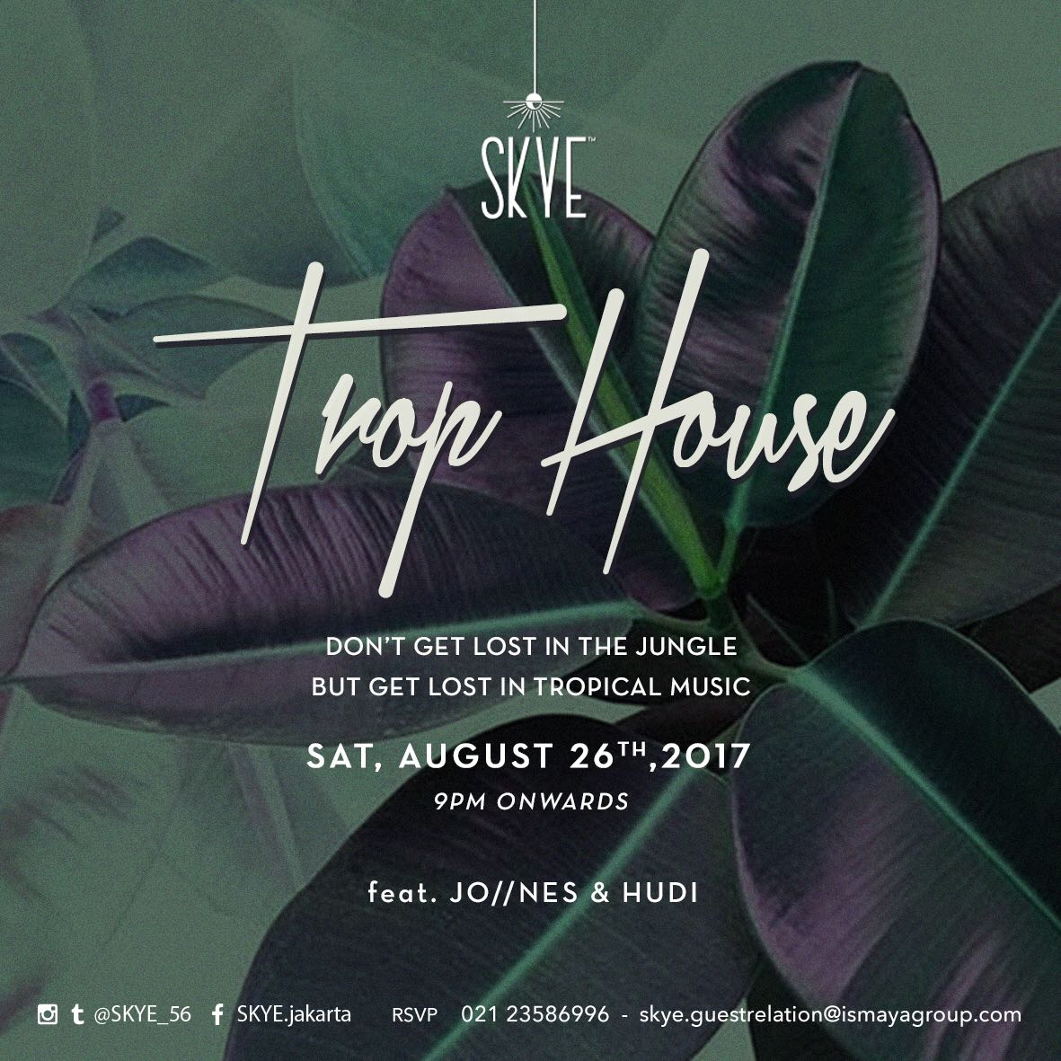 Roses are red, violets are blue.
Truth be said, Saturday night feels good!
Let's get groovy to the tunes of JO//NES &amp; Hudi at TROP HOUSE!