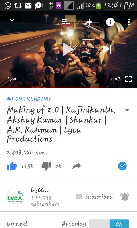 RajiniFanArjun's tweet photo. Now...!! #2Point0 #2Point0Glimpse #2Point0GlimpseCreatingHistory https://t.co/h2564MEXf6