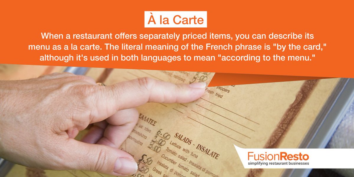 rancelab's tweet photo. #RestaurantJargon explained by #FusionResto https://t.co/vWltLMeAny
