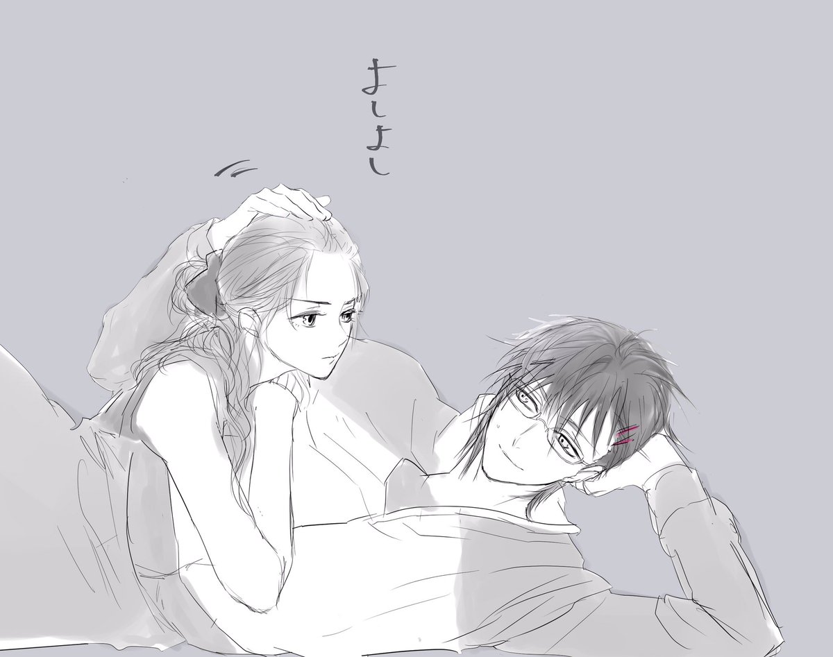 @tkhime_TL 
鶴さに/明さに
眠ったままのらくがきを少し塗った 