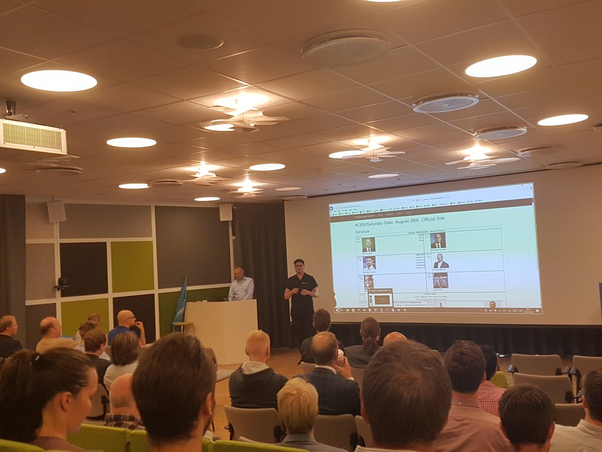 Powerthon's tweet photo. Welldone Marius the @crmviking for organising and introducing #CRMSaturday Oslo #MSDYN365 https://t.co/ZeeSM5AyWg