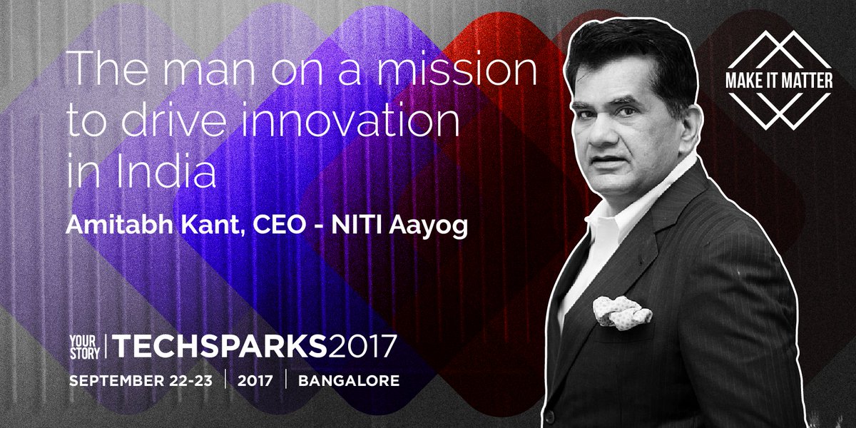 .<a href="/amitabhk87/">Amitabh Kant</a> is all set to catalyze the innovation drive at #tsparks. 
Be there to be moved and inspired. Book now: techsparks.yourstory.com