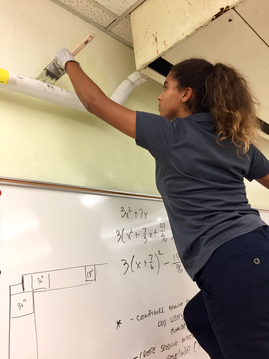 andrewkearns64's tweet photo. @josemartimast students volunteering by painting our #BotanyLab - after school on a Friday! 🎨🍃 #mast1718 @STEMDesignation @FairchildGarden https://t.co/V5Qil1jl66