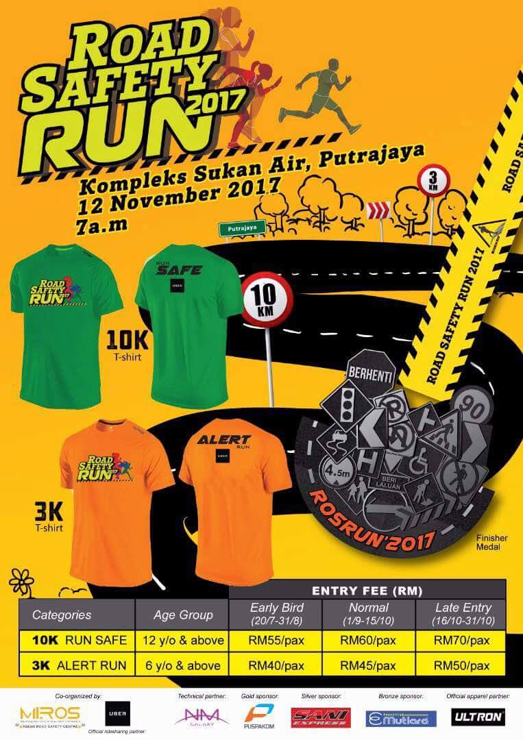SafeRoadMY's tweet photo. Ayuh join larian yg bertemakan Keselamatan Jalan Raya. Dengan sokongan penaja seperti @uber_my @_PUSPAKOM_ #saniexpress #emutiara @UltronCo https://t.co/xQtecHlZsx