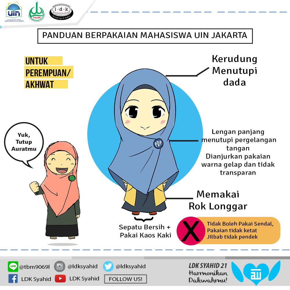 alqolam_pena's tweet photo. Panduan Berbusana Mahasiswa Universitas Islam Negeri #KitaAdalahSaudara #PBAK2017 #weloveuin #uincommunity #GerakanMenutupAurat https://t.co/HzY5j3ZxPv