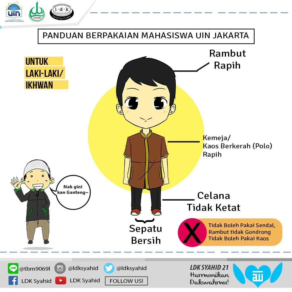 alqolam_pena's tweet photo. Panduan Berbusana Mahasiswa Universitas Islam Negeri #KitaAdalahSaudara #PBAK2017 #weloveuin #uincommunity #GerakanMenutupAurat https://t.co/HzY5j3ZxPv