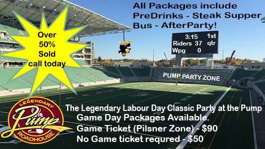 PumpRoadhouse's tweet photo. #ridernation #Riders #bluebombers #bombers #Winnipeg @Wpg_BlueBombers @sskroughriders https://t.co/prba6dsjlf