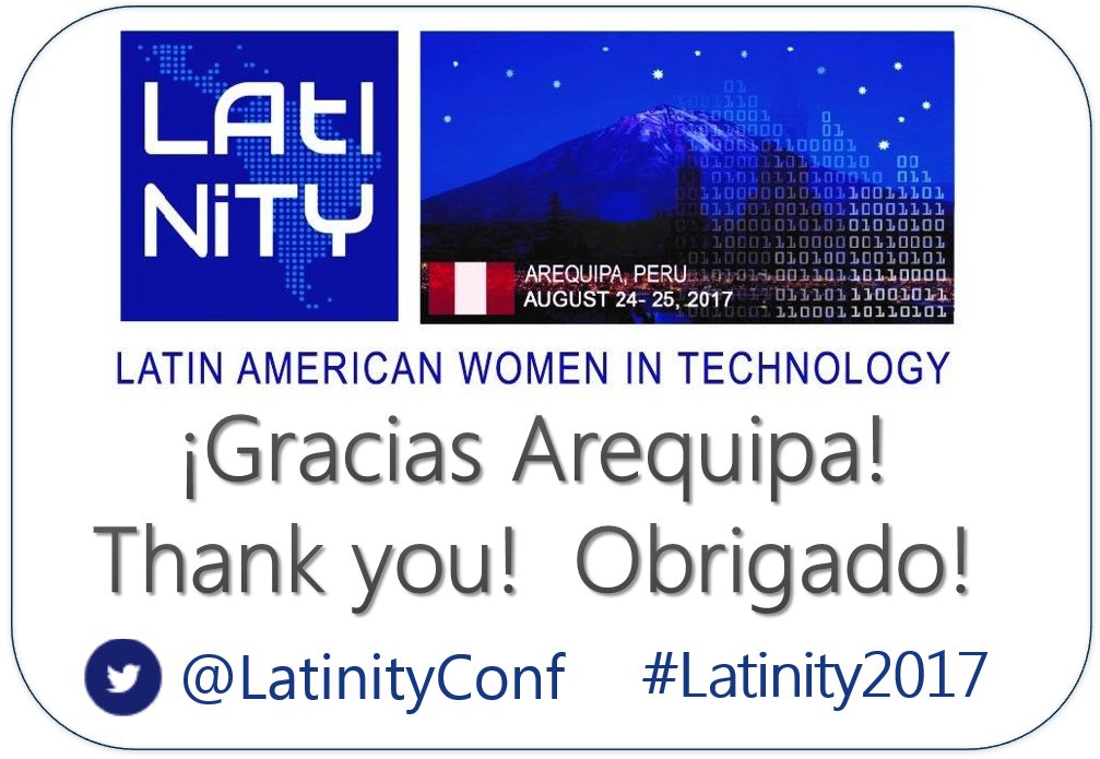 LatinityConf's tweet photo. Muchas gracias Arequipa por recibirnos tan bien! Esperamos que todos hayan disfrutado #Latinity2017 Nos vemos en Colombia en 2018! https://t.co/U5u10zx7dA