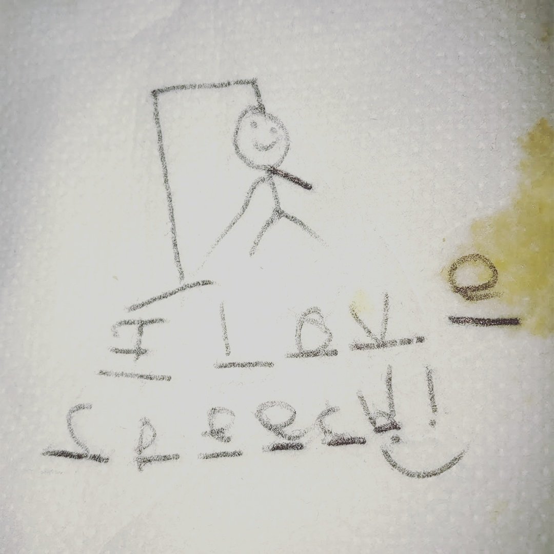 IslndWideSpeech's tweet photo. When your client's mom sends a picture of your client's phrase from Hang Man :D #warmsmyheart #slp #ilovespeech https://t.co/eDqAX98PaI