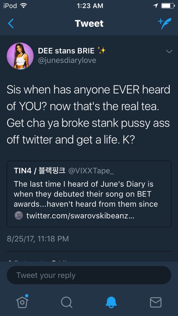 Tinaciaga's tweet photo. I guess my pussy stank and I'm broke now for not being impressed with June's Dairy. #TwitterComparisons 💀 https://t.co/6IK1GoBlsF