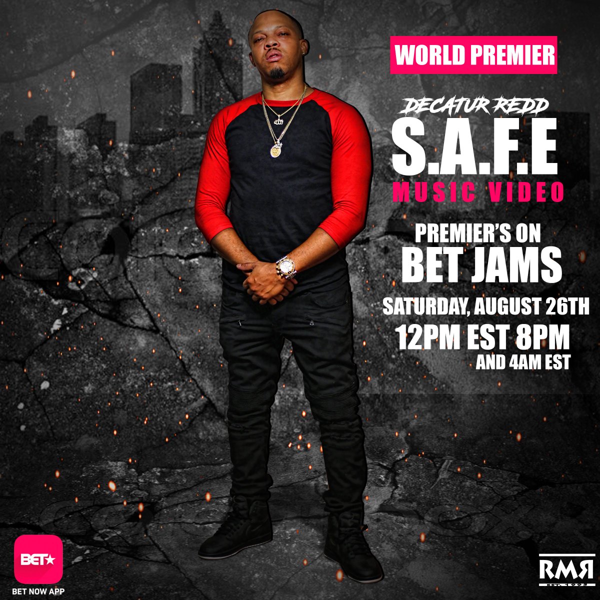 DecaturRedd's tweet photo. #worldpremiere #decaturredd #streetsaintforeverybody #safe on #betjams tomorrow #saturday #august 26th 12pm EST 8pm and 4am est #RMR https://t.co/2nC8VxeaUB