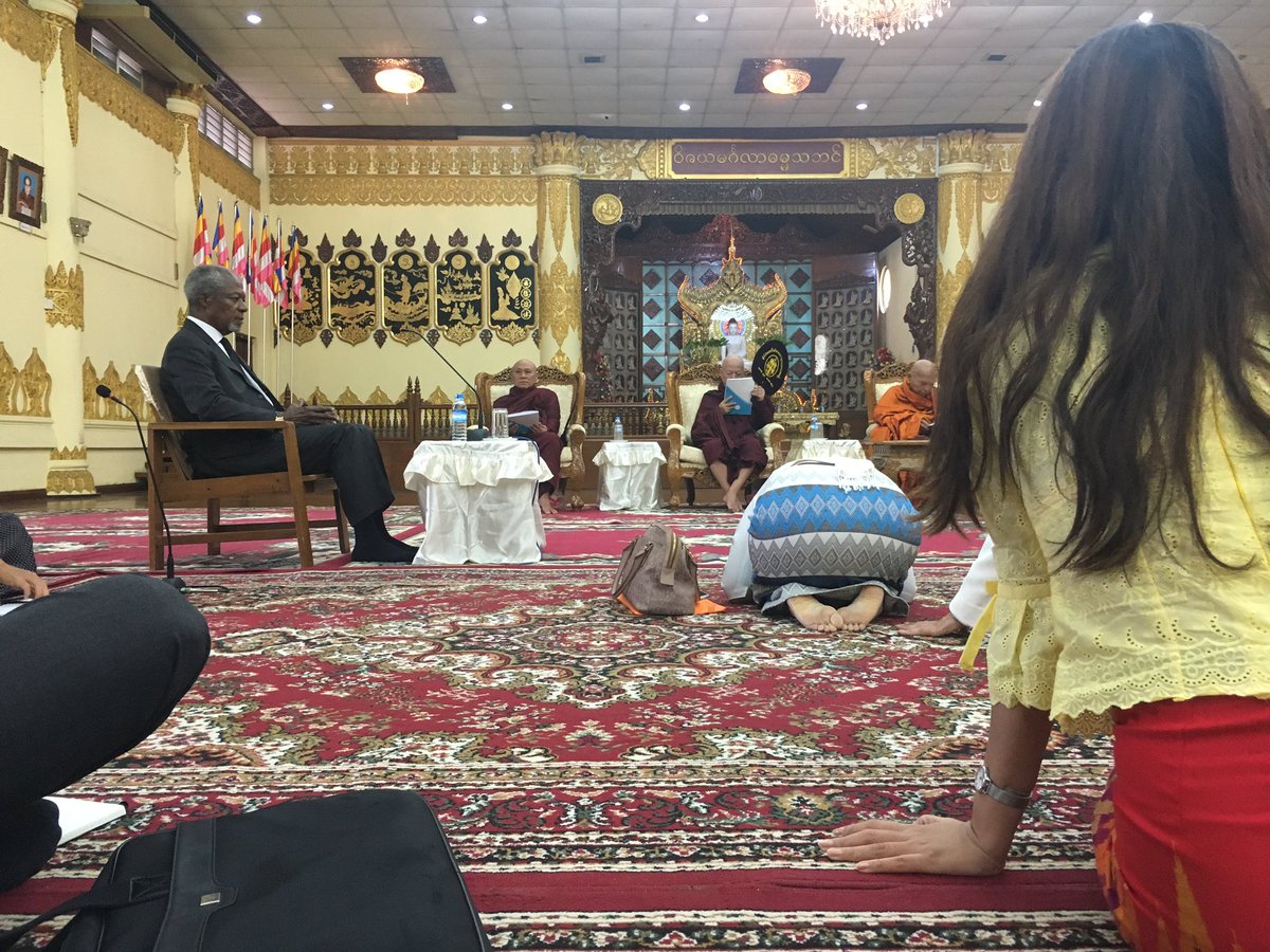 .<a href="/KofiAnnan/">Kofi Annan</a> thanks senior Monks in Yangon for support and discusses the Advisory Commission's final report and recommendations.