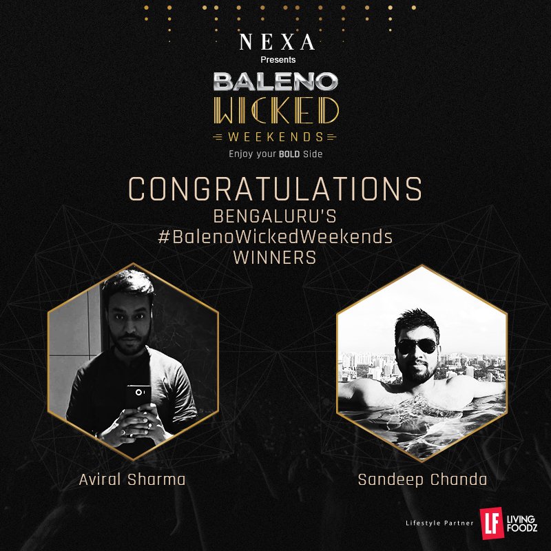 WickedWeekendIN's tweet photo. Sandeep & Aviral congratulations on making it to the #Boldside & winning the all access. @NexaExperience #BalenoWickedWeekends
@LivingFoodz https://t.co/P6VMxYKjaf