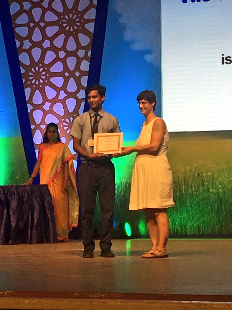MetroTelegraph's tweet photo. Rahul Shaw of Silver Point School receives The Surrendra Paul Memorial Award for courage from Eva Katharina Kiekamm at #TTSA2017 https://t.co/wMSJ5rA9LE