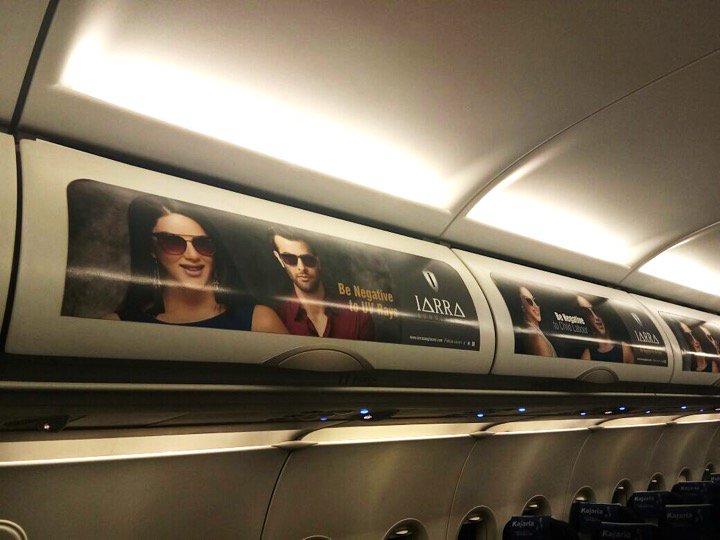 Atin_OOH's tweet photo. Different Shades of #IARRA on #GoAir. Branding on Overhead Bins gives a 360 Degree Vision. #VersatileMedia #HighRecall #InflightAdvertising https://t.co/txI9vBi4Df