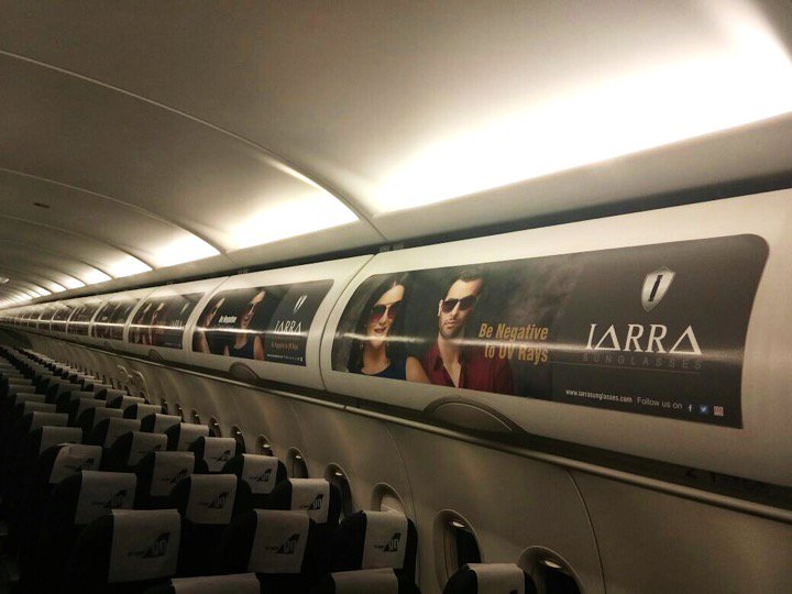 Atin_OOH's tweet photo. Different Shades of #IARRA on #GoAir. Branding on Overhead Bins gives a 360 Degree Vision. #VersatileMedia #HighRecall #InflightAdvertising https://t.co/txI9vBi4Df
