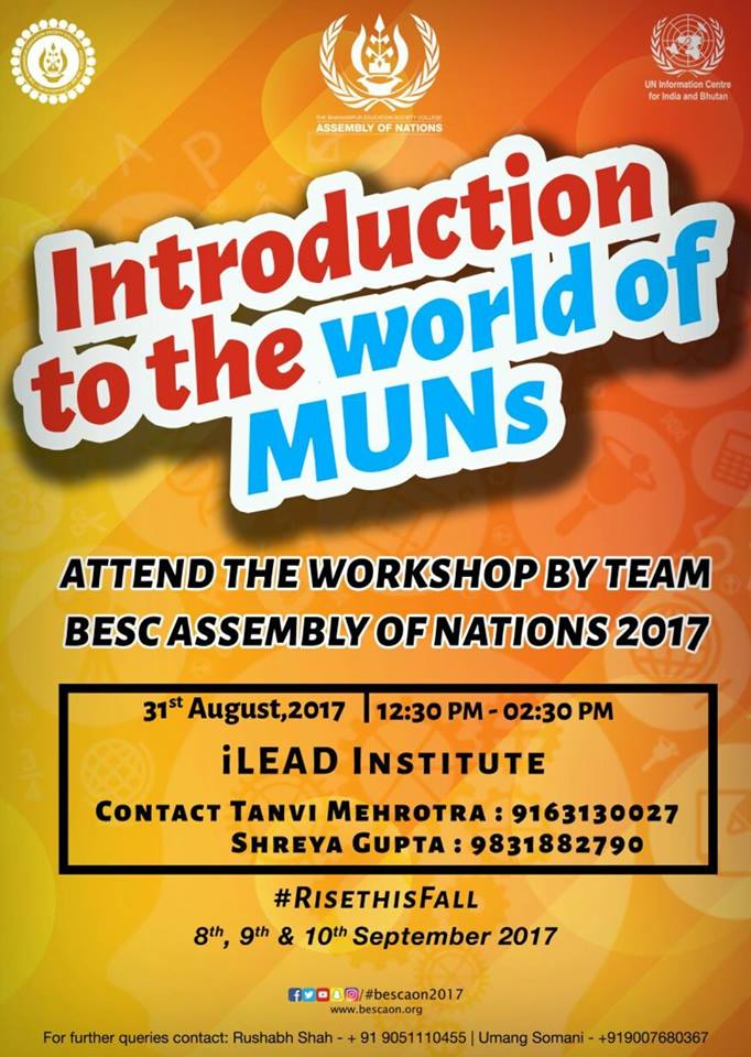 bescaon's tweet photo. A Delegation from BESCAssembly of Nations will visit iLEAD Institute for a small workshop on 'Introduction to the World of MUNs' @iLEADIndia https://t.co/u4ZEdCNugH