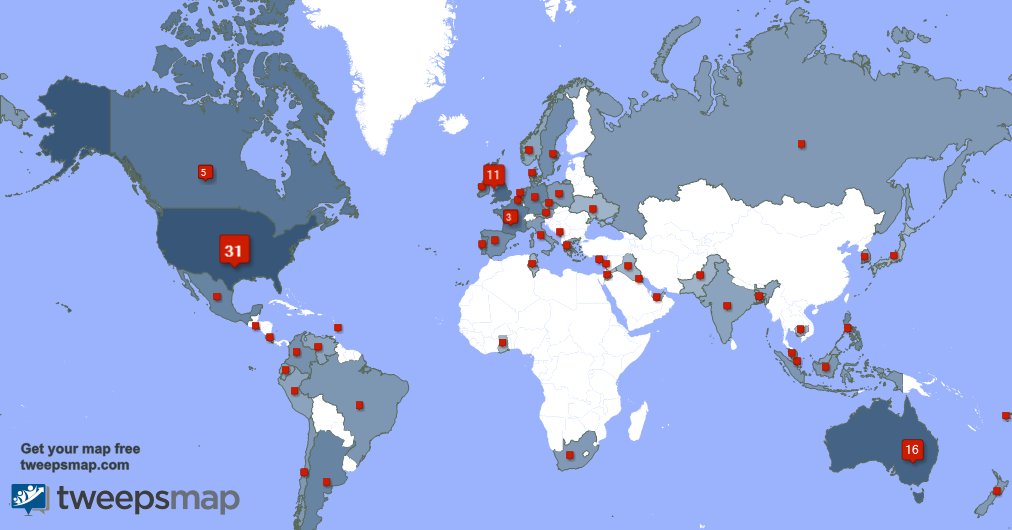 TheCrewAF's tweet photo. My followers live in USA (30%), Australia(15%)... Get your free map: https://t.co/ToQNwTG1ZV https://t.co/QAvZBJoll8