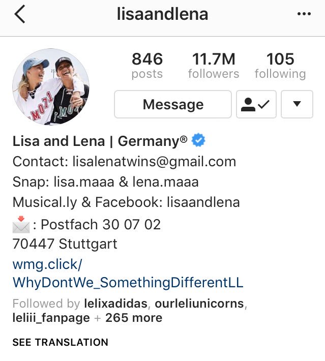 Congratulations on 11.7🎉 million☑️ <a href="/lisaandlena/">Lisa&Lena</a>