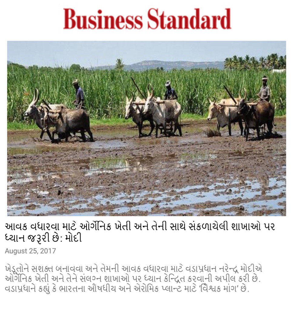 vijayrupanibjp's tweet photo. આવક વધારવા માટે ઓર્ગેનિક ખેતી અને તેની સાથે સંકળાયેલી શાખાઓ પર ધ્યાન જરૂરી છે: મોદી
 https://t.co/21BureW1df https://t.co/m767J3Jk6S