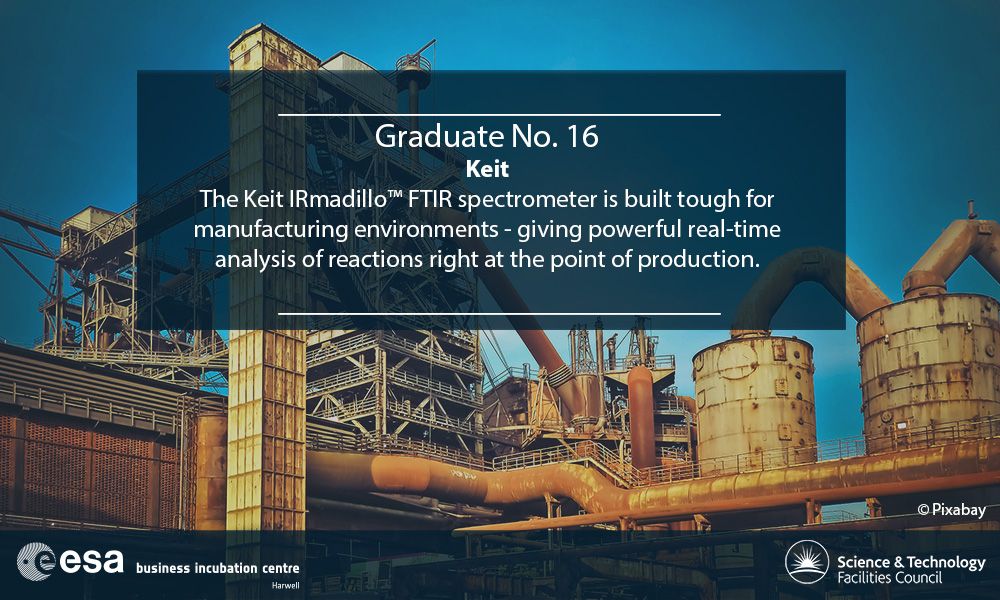 STFC_B2B's tweet photo. #ESABIC graduate @keitspec spectrometer continues to impact the manufacturing environment making it easier to analyse reactions #ESABIC50 https://t.co/sK8WbJfMfJ