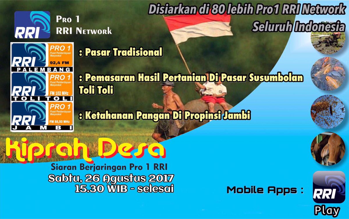 Dengarkan #kiprahdesa Hari ini pukul 16.30 wita di <a href="/ProsatuRriPalu/">prosatu rri palu</a> Berjaringan seluruh Pro 1 RRI Network