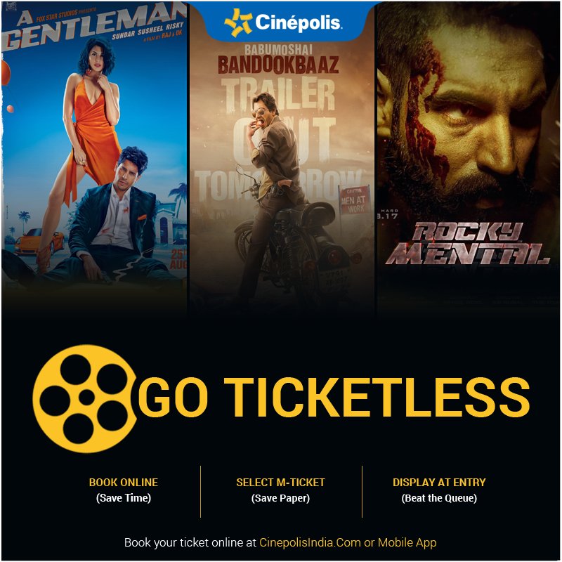 IndiaCinepolis's tweet photo. #BeatTheQueue #GoTicketless
Don't waste your time standing in the long queue. Book your movie ticket online at https://t.co/wPWRge8yZR. https://t.co/mjz1rjxTJw