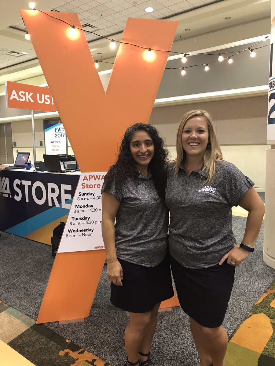 APWAAshley's tweet photo. Twinning in our NEW APWA shirts. #pwx2017 #apwastore #gogetonetoday https://t.co/F8FbYCj7XL