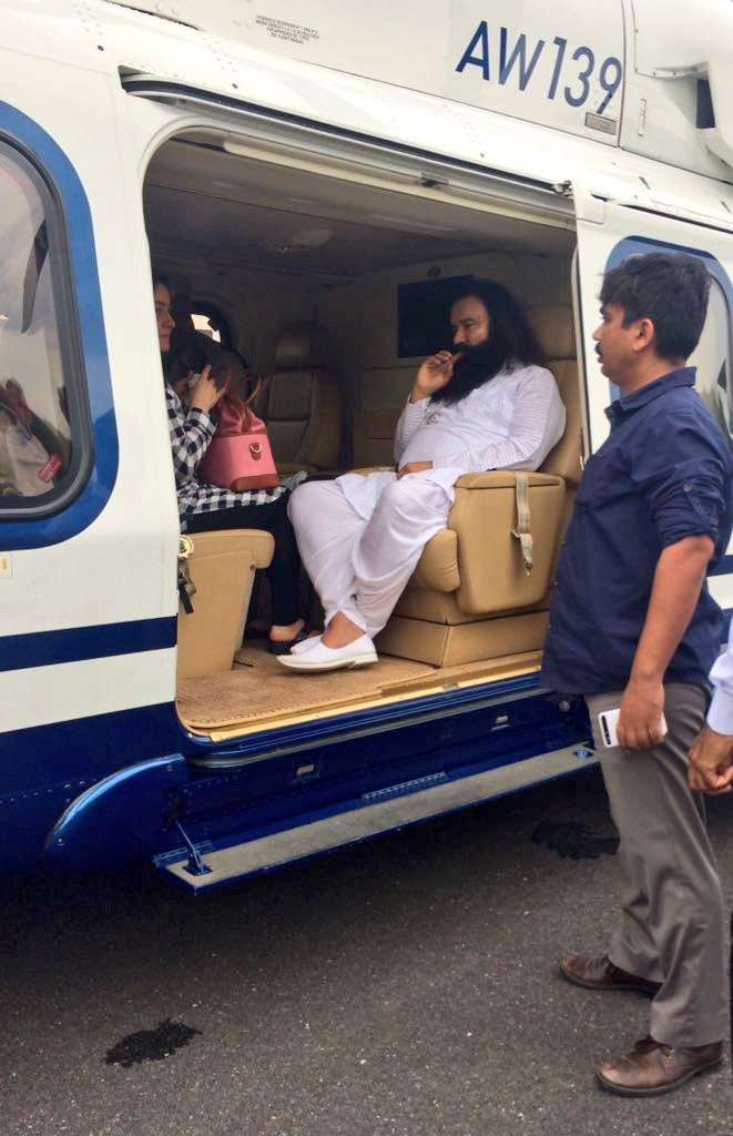 So Rapist Baba was airlifted in Modi's favourite AW139 helicopter owned by Gautam Adani. Thanks!